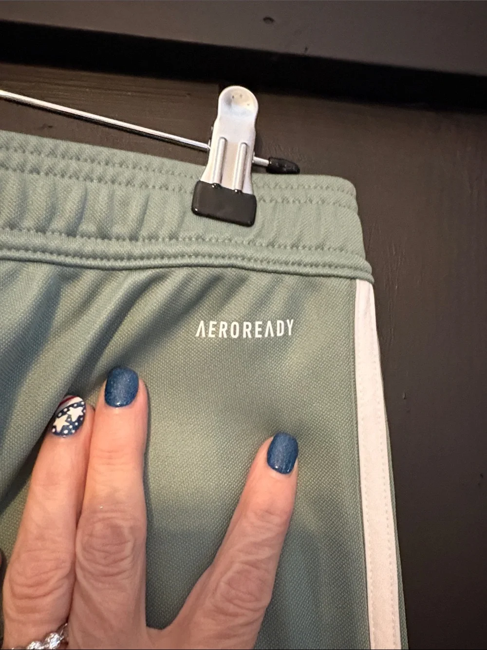 adidas Light Sage Green Joggers with White Side Stripes